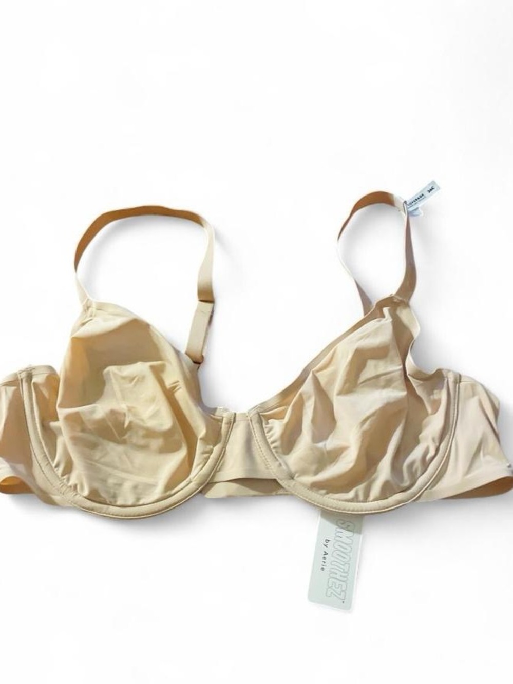 NWT AERIE SMOOTHEZ BEIGE NUDE SANDS UNLINED FULL COVERAGE UNDERWIRE BRA